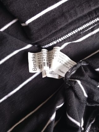 Bershka camicia a righe - bianco - nere - taglia S