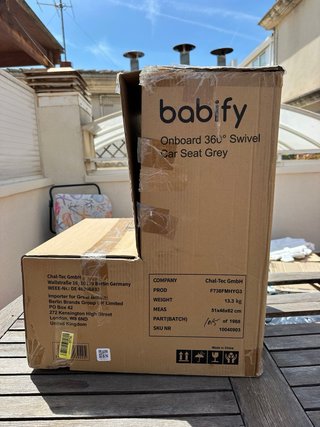 Silla de coche giratoria 360º Babify Onboard