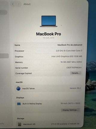 MacBook Pro 16 2019 Plata