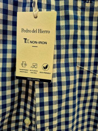 Camisa Pedro del Hierro Talla S Cuadros Azul