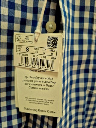 Camisa Pedro del Hierro Talla S Cuadros Azul