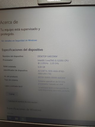 Portátil Lenovo i5 8GB RAM 240GB SSD