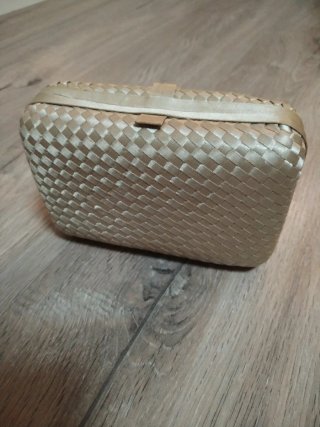 Zapatos y bolso de fiesta beige/dorado
