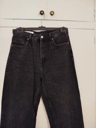 Pantalón vaquero negro Wide Leg