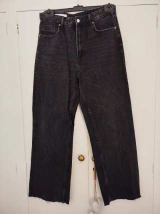 Pantalón vaquero negro Wide Leg