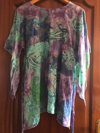 Blusa Túnica vaporosa colores turquesa lila