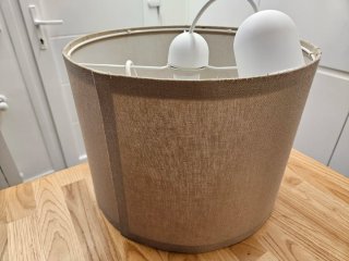 Pantalla de lámpara beige tela