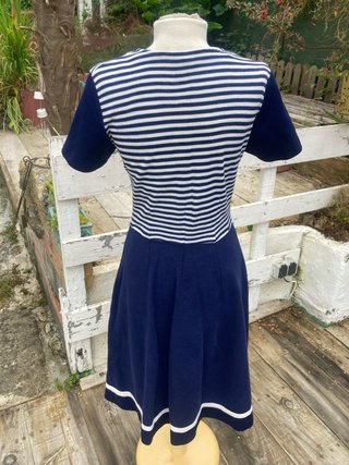 Vestido Vintage Rayas y Azul Marino