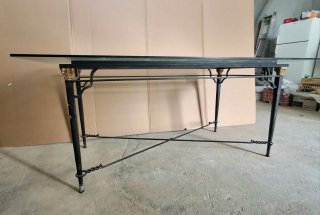Mesa de comedor forja y cristal