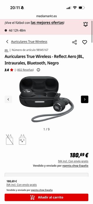 Auriculares JBL Reflect Aero Blu