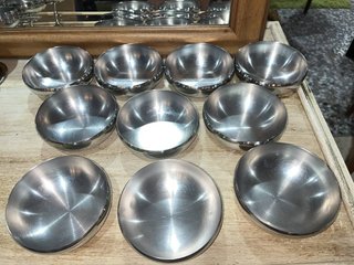 LOTE DE 10 CUENCOS METÁLICOS