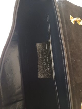 Borsa elegante nera con manico in bambù