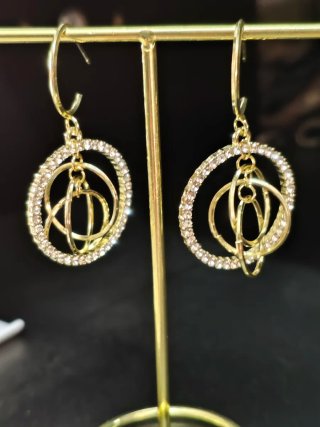Pendientes Aro Dorados con brillantitos