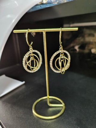 Pendientes Aro Dorados con brillantitos