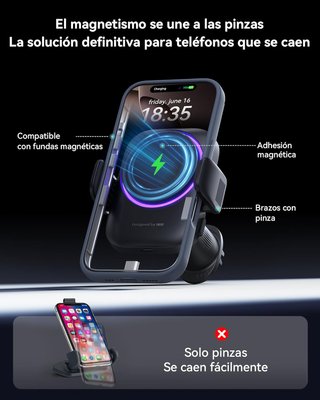 Cargador Inalámbrico Coche 15W Qi2 MagSafe NUEVO