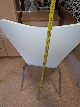 4 Sillas Comedor/Cocina Blancas y Plateadas