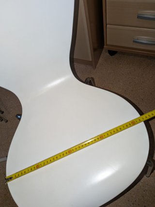 4 Sillas Comedor/Cocina Blancas y Plateadas