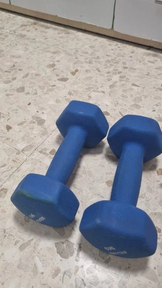 2 Mancuernas 5 Kg Abadía Azules