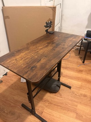 Mesa ajustable altura metal madera