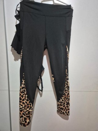 Mallas deportivas con estampado de leopardo tallaL
