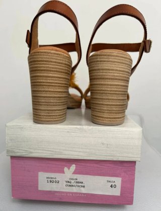 Sandalias Vida Mujer Marrón y Amarillo