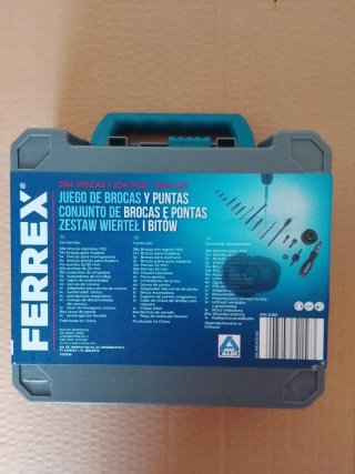 Juego de brocas y puntas Ferrex 204 piezas