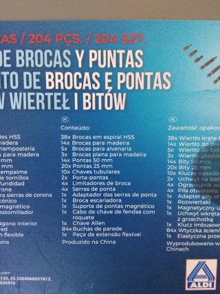 Juego de brocas y puntas Ferrex 204 piezas
