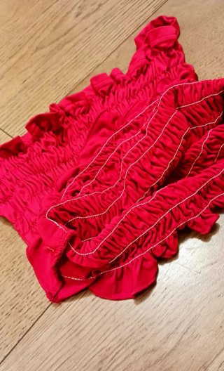 Crop top rosso arricciato S/M