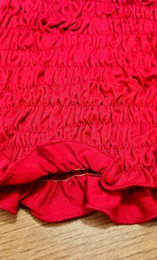 Crop top rosso arricciato S/M