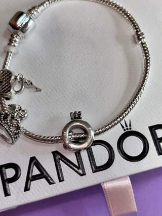 Conjunto Pandora Plata y Anillo Azul