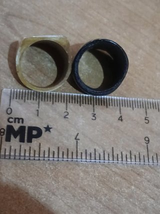 2 Anillos Vintage Hueso Tallado