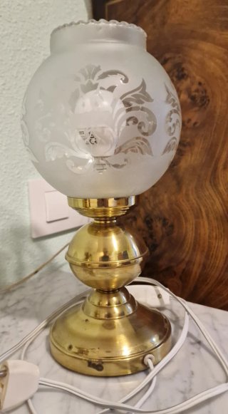 2 Lámparas Mesilla Antiguas Doradas