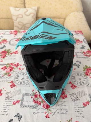 Casco Motocross Raven Azul y Negro