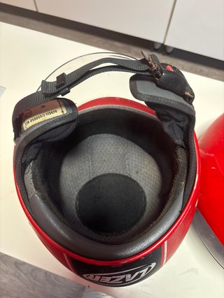Cascos Lazer Jet Rojo y Negro Tallas s y xs