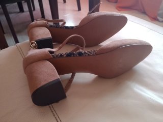 Zapatos Sfera Marrones Tacon Tira Tobillo