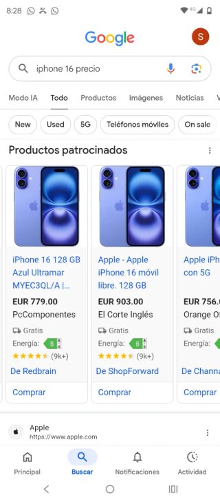 iPhone 16 Azul Caja Sin Rasguños