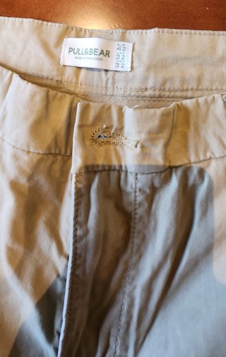 Pull&Bear Pantalones Cortos Beige Talla M