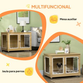 Jaula Madera Perros 2 Puertas