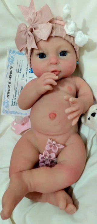 Bebé Reborn Silicona Completa 41cm ARTESANAL
