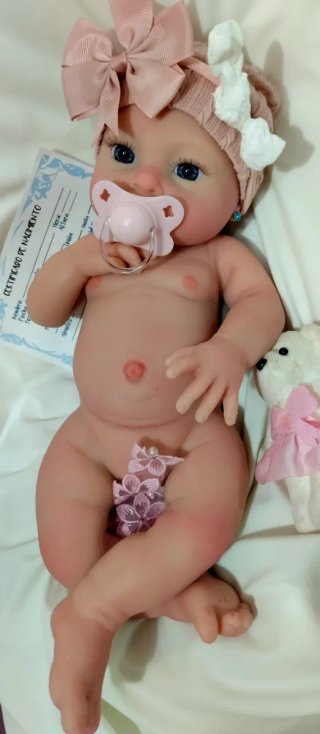 Bebé Reborn Silicona Completa 41cm ARTESANAL