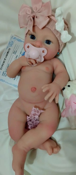 Bebé Reborn Silicona Completa 41cm ARTESANAL