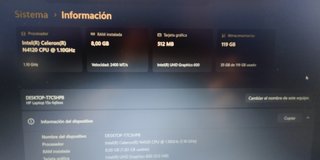 Portátil HP 15s-fq Intel Celeron N4120