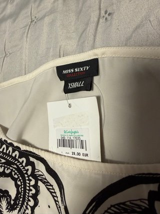 Vestido de playa blanco y negro talla única