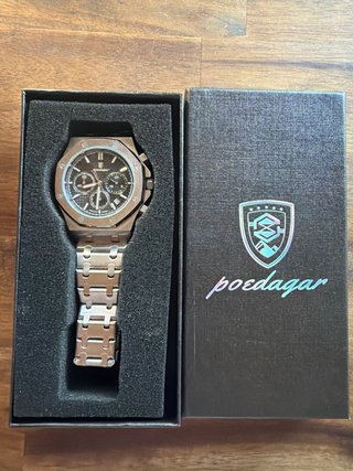 Reloj Hugo Poedagar Cronógrafo Negro/Plata