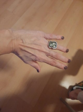Anillo Tous Oso Plata y Cristal Verde Pieza Única.