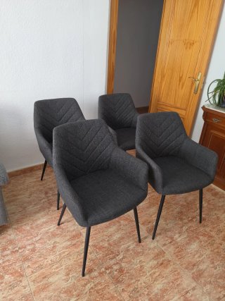 Sillas comedor Jysk PURHUS x4 gris negro