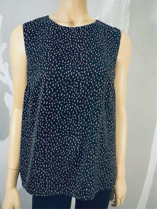 Blusa Kiabi blu navy fantasia tg. L