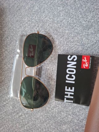 Gafas de Sol Ray-Ban Aviator Doradas Negras
