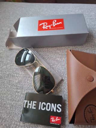 Gafas de Sol Ray-Ban Aviator Doradas Negras