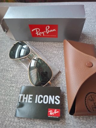 Gafas de Sol Ray-Ban Aviator Doradas Negras